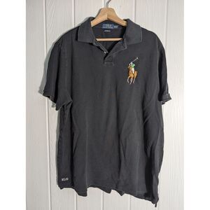 Polo Ralph Lauren Embroidered Big Pony Shirt‎ Black White Men's XXL
